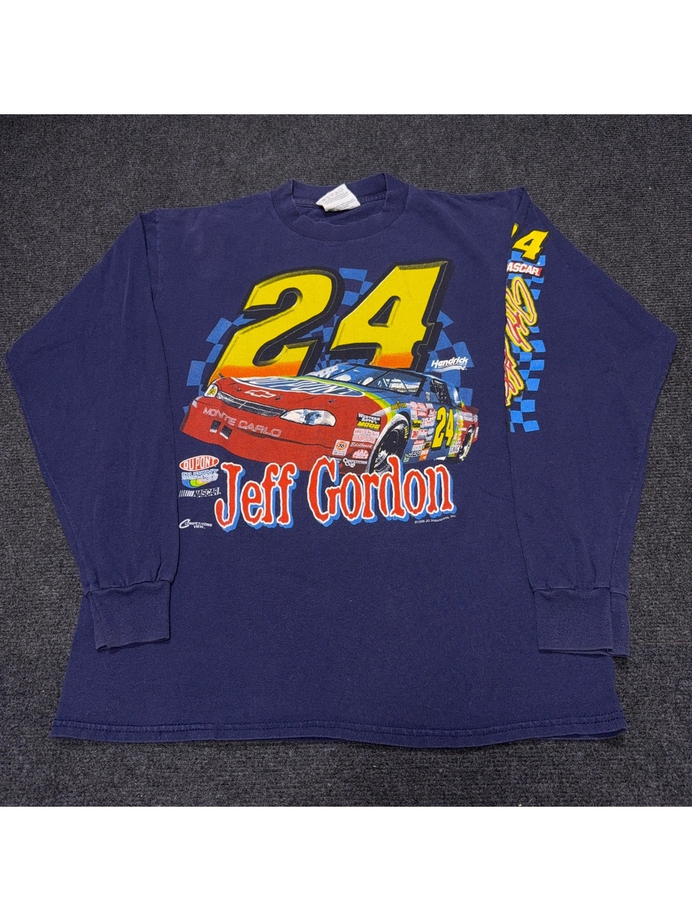 Vintage Competitors View Jeff Gordon 24 NASCAR Long Sleeve Shirt L Navy